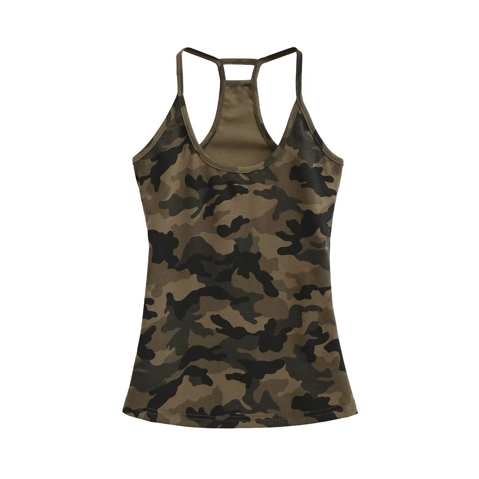 Camouflage neck hanging tank top