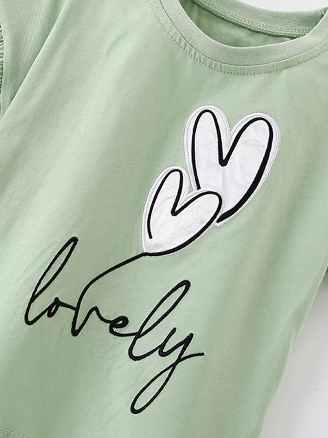 Children's Heart Ruffle Sleeve T-Shirt