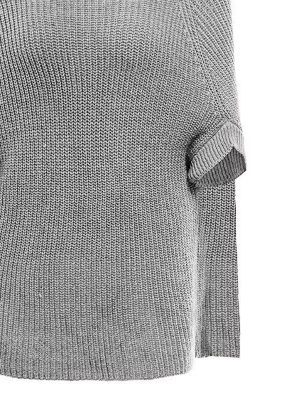Turtleneck Knitted Cape Sweater