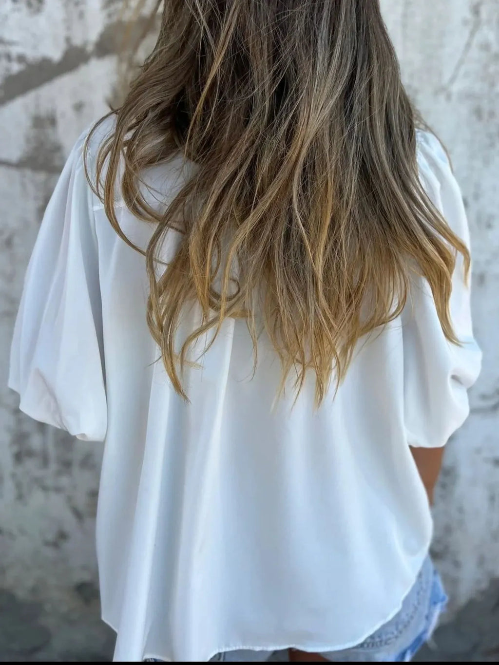 Full Size Smocked Puff Sleeve Blouse Plus Size