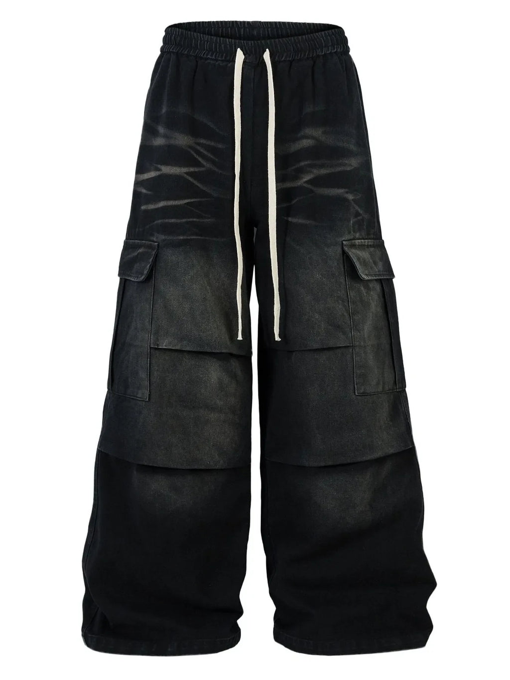 Men's Drawstring Wide Leg Cargo Jeans