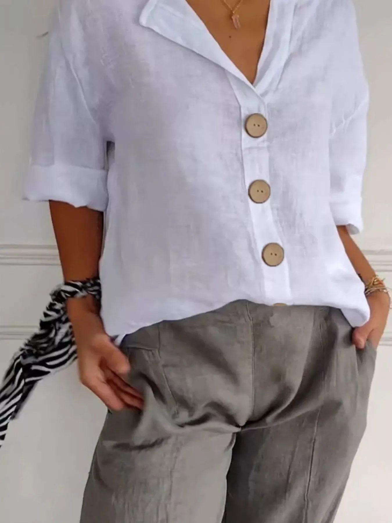 Casual Loose Button-Down Shirt