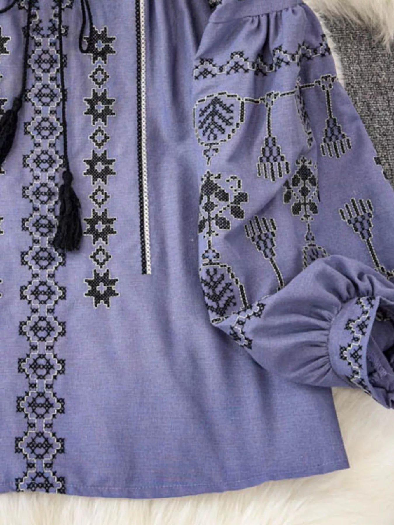 Tie Neck Long Sleeve Blouse