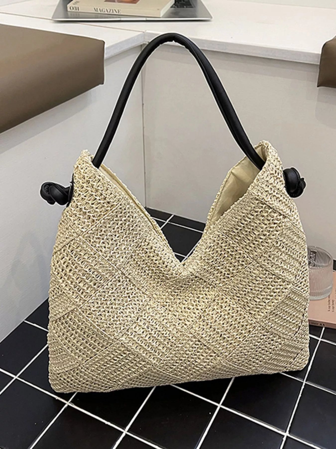 Woven Straw Shoulder Bag