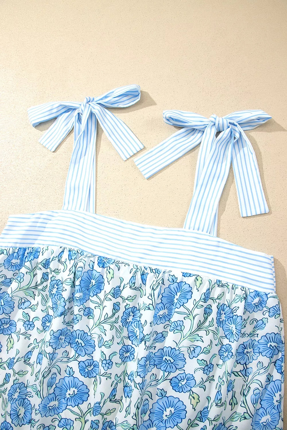 Floral Print Tie-Strap Top and Shorts Set