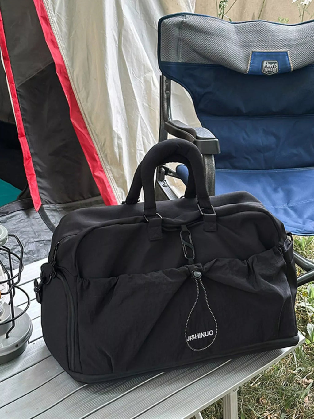 Drawstring Color Block Travel Bag