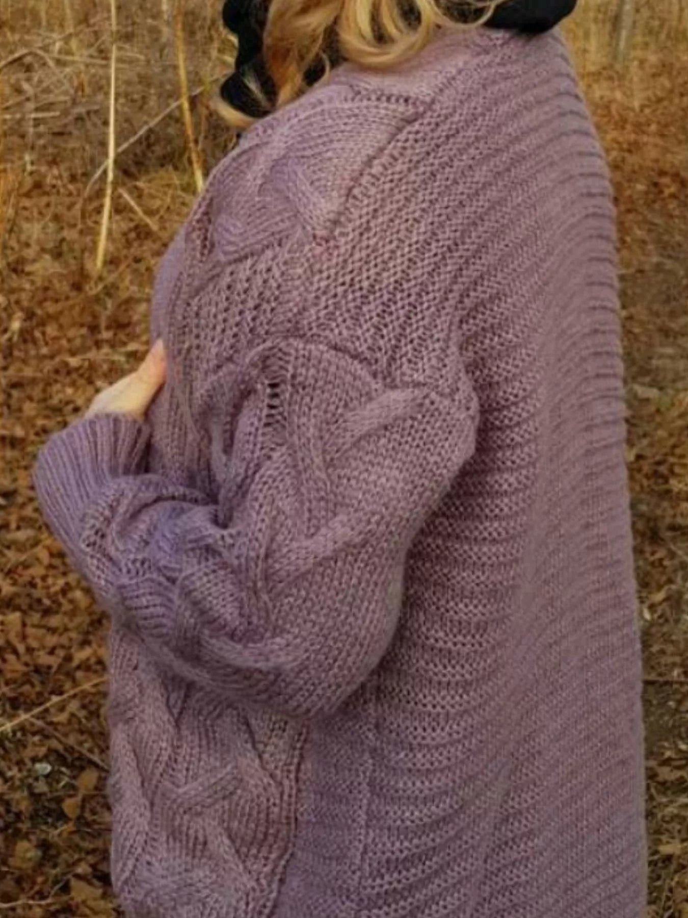 Full Size Chunky Knit Open Front Cardigan Plus Size