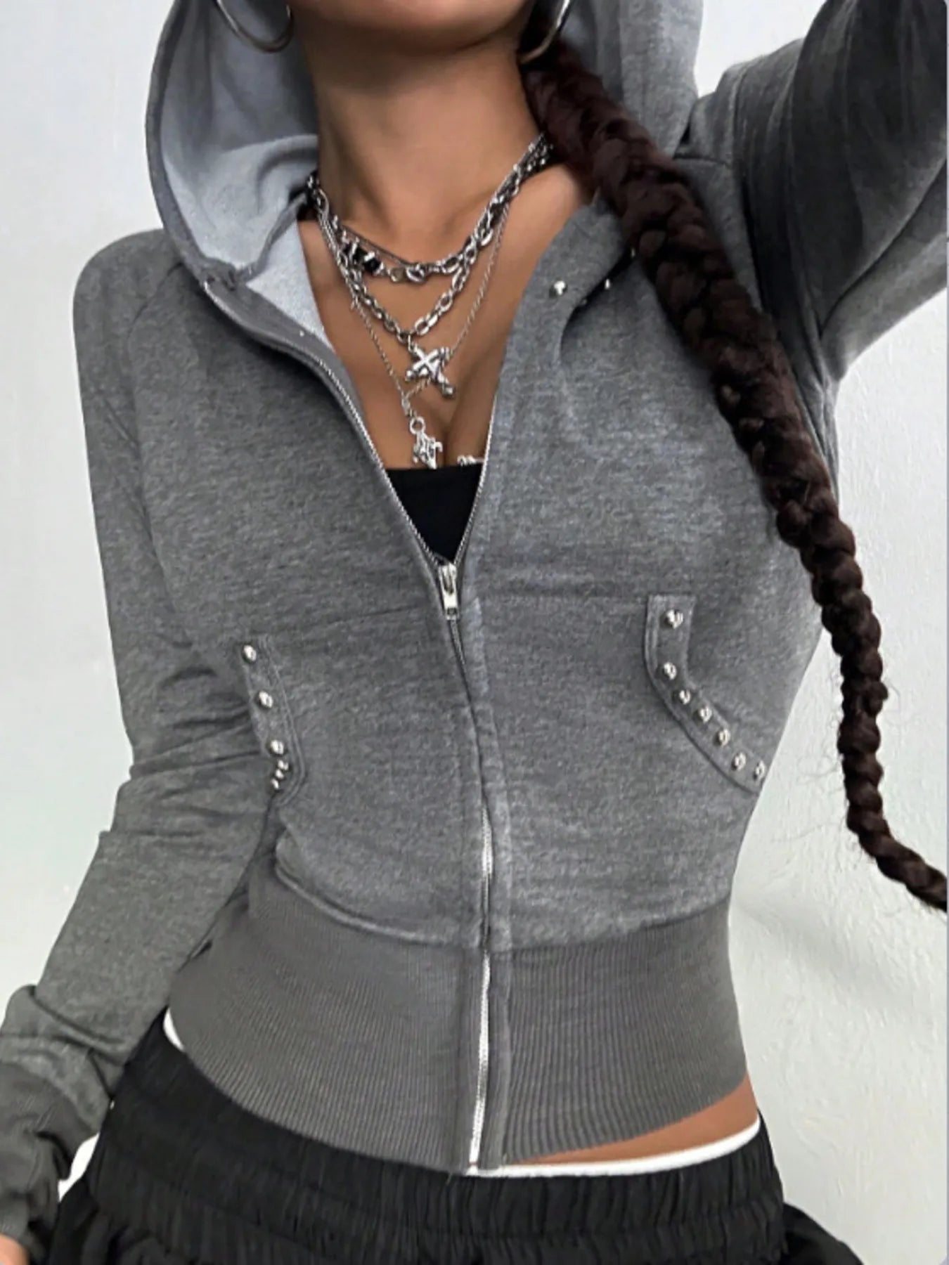 Zip-Up Long Sleeve Hoodie