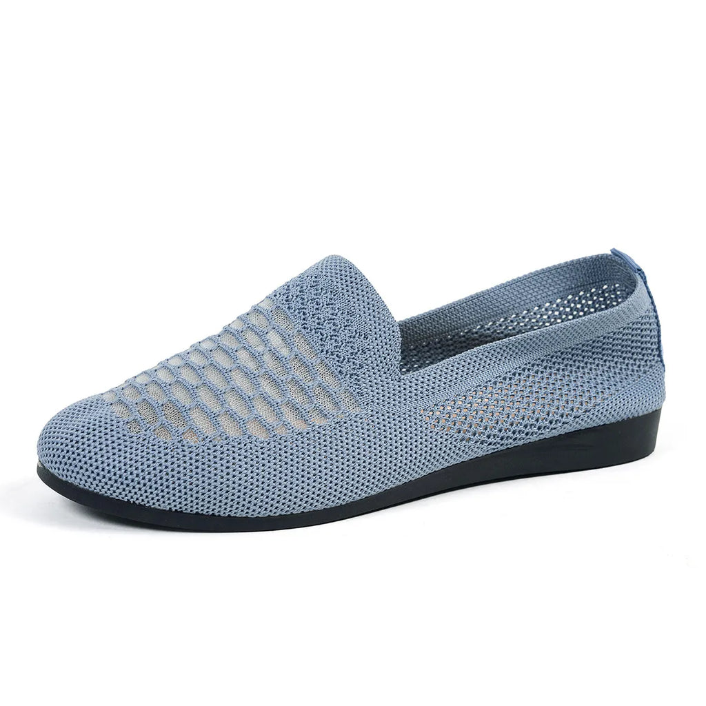 Mesh Breathable Slip-On Loafers with Perforated Design