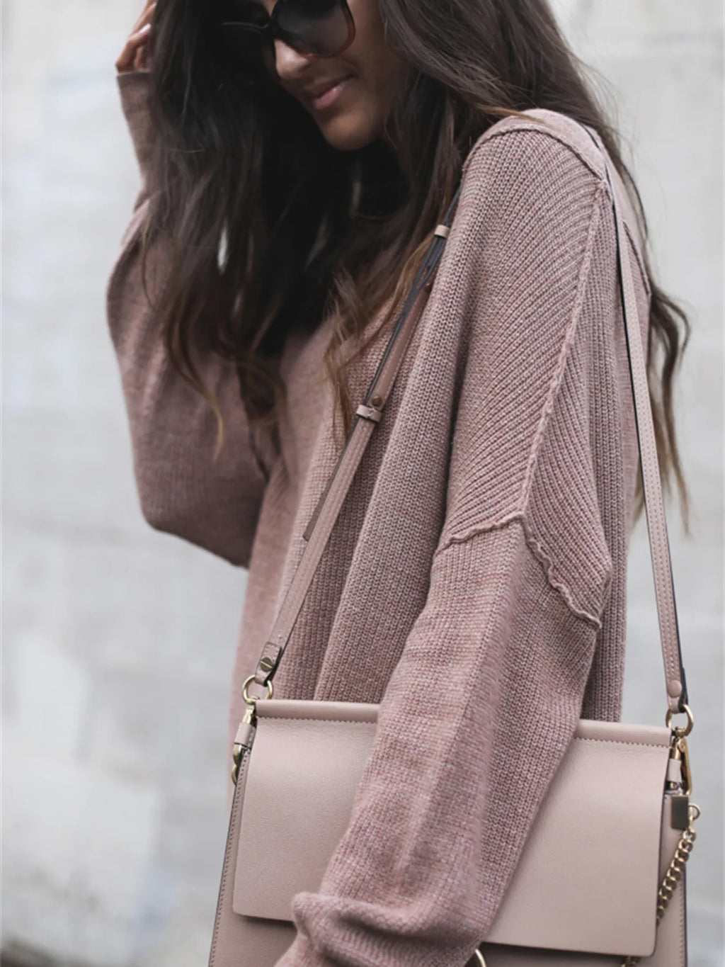 Ribbed Relaxed Fit Long Sleeve Sweater