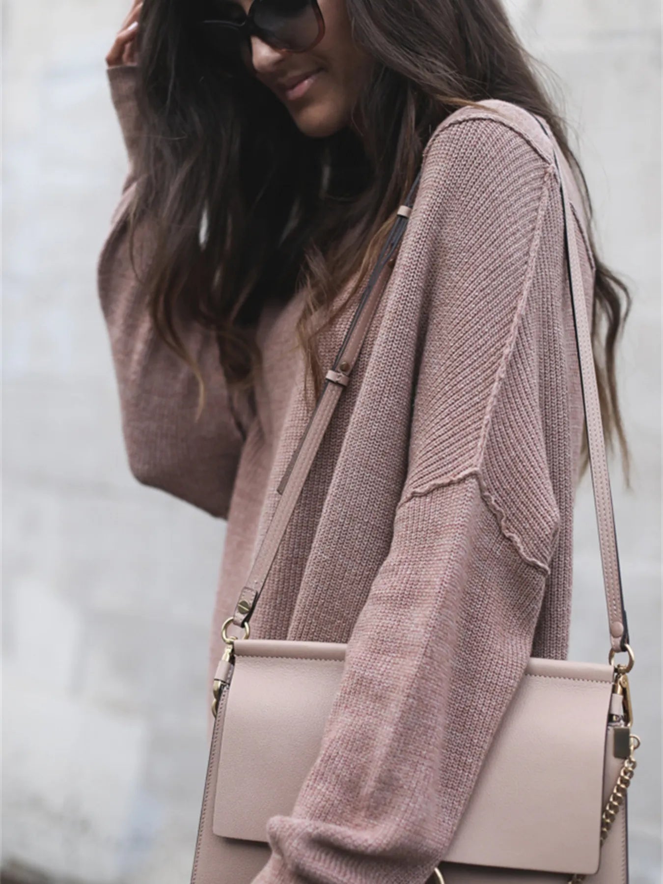 Ribbed Relaxed Fit Long Sleeve Sweater