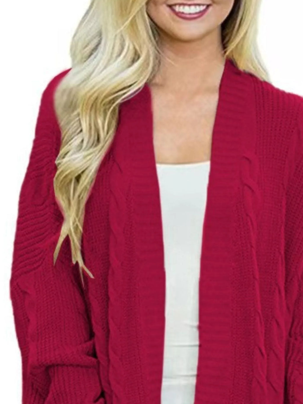Full Size Chunky Knit Open Front Cardigan Plus Size