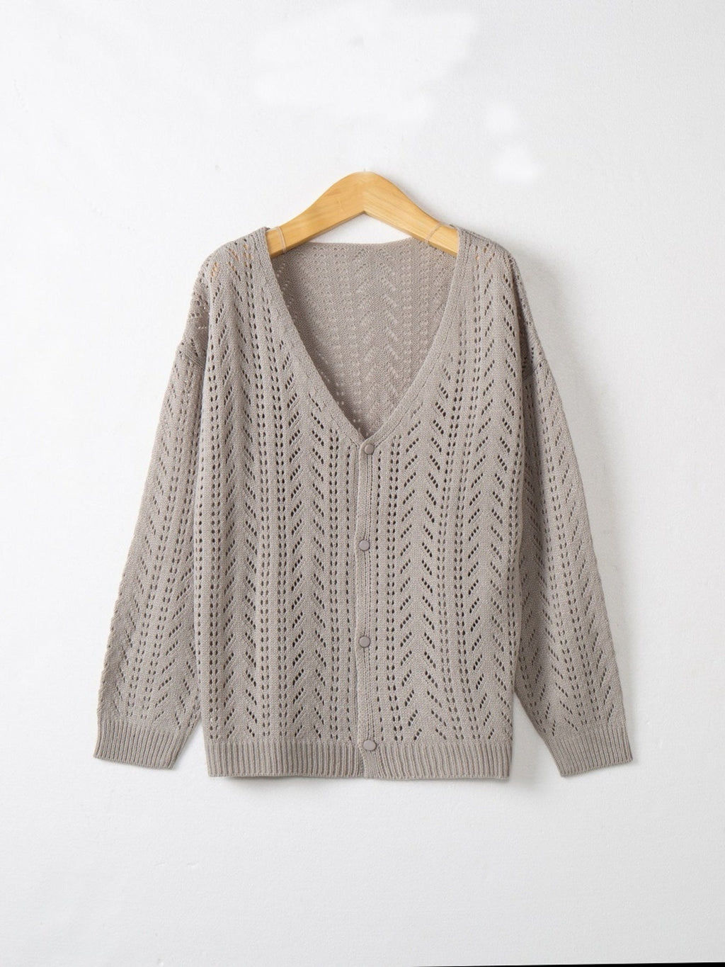 Openwork V-Neck Cardigan