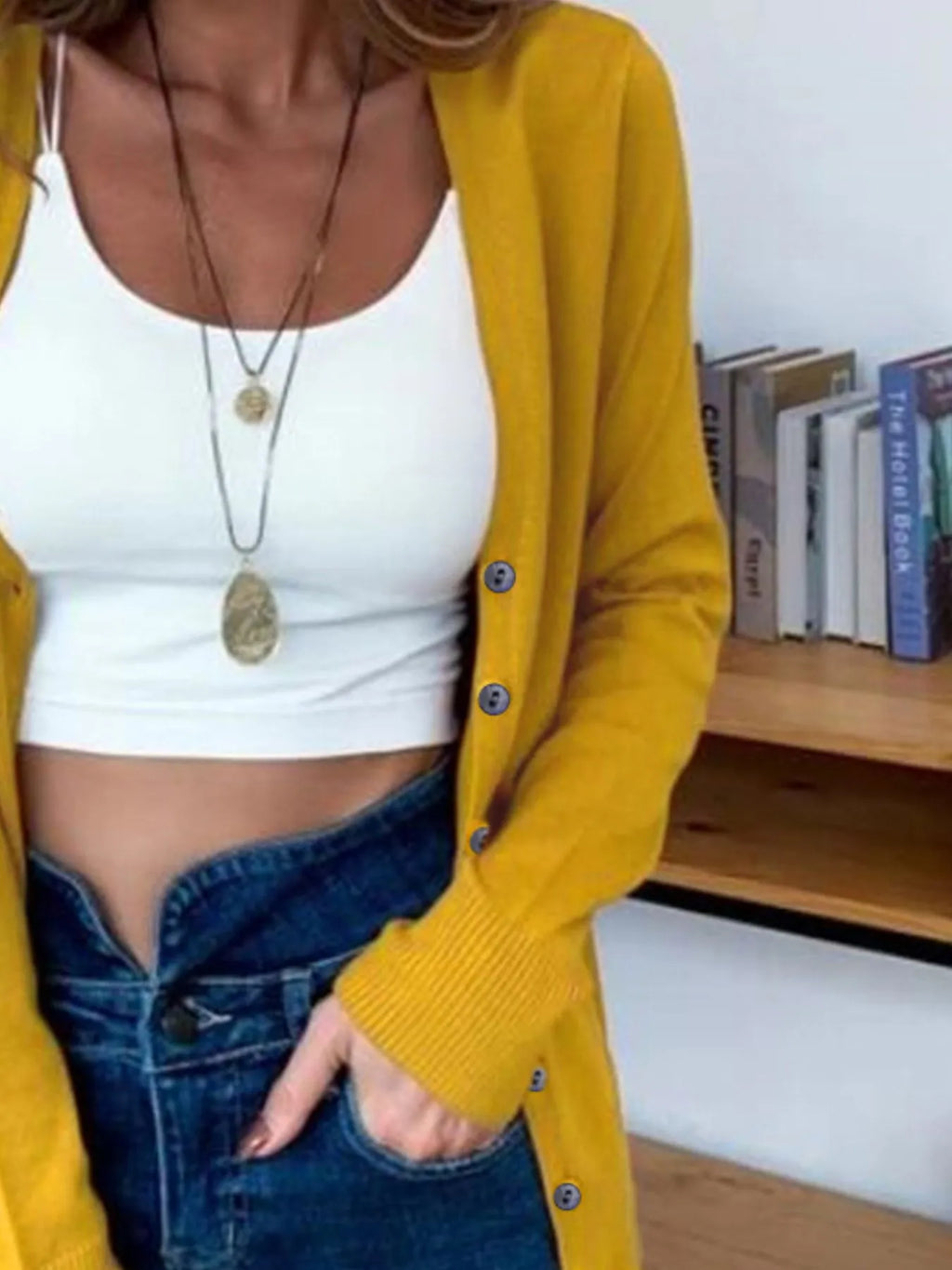 Button-Up Long Sleeve Cardigan
