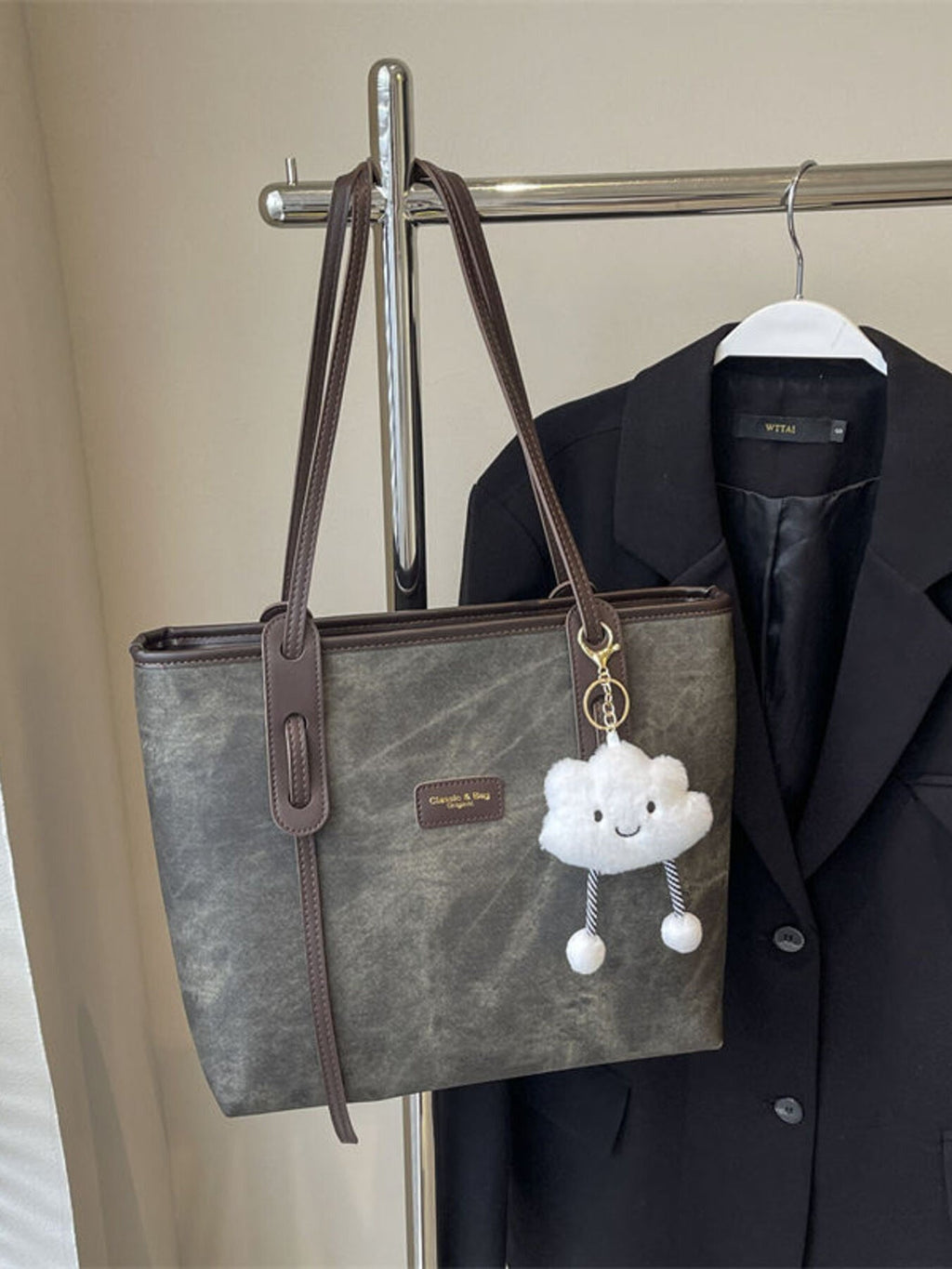 Vintage Style Large Capacity Tote Bag