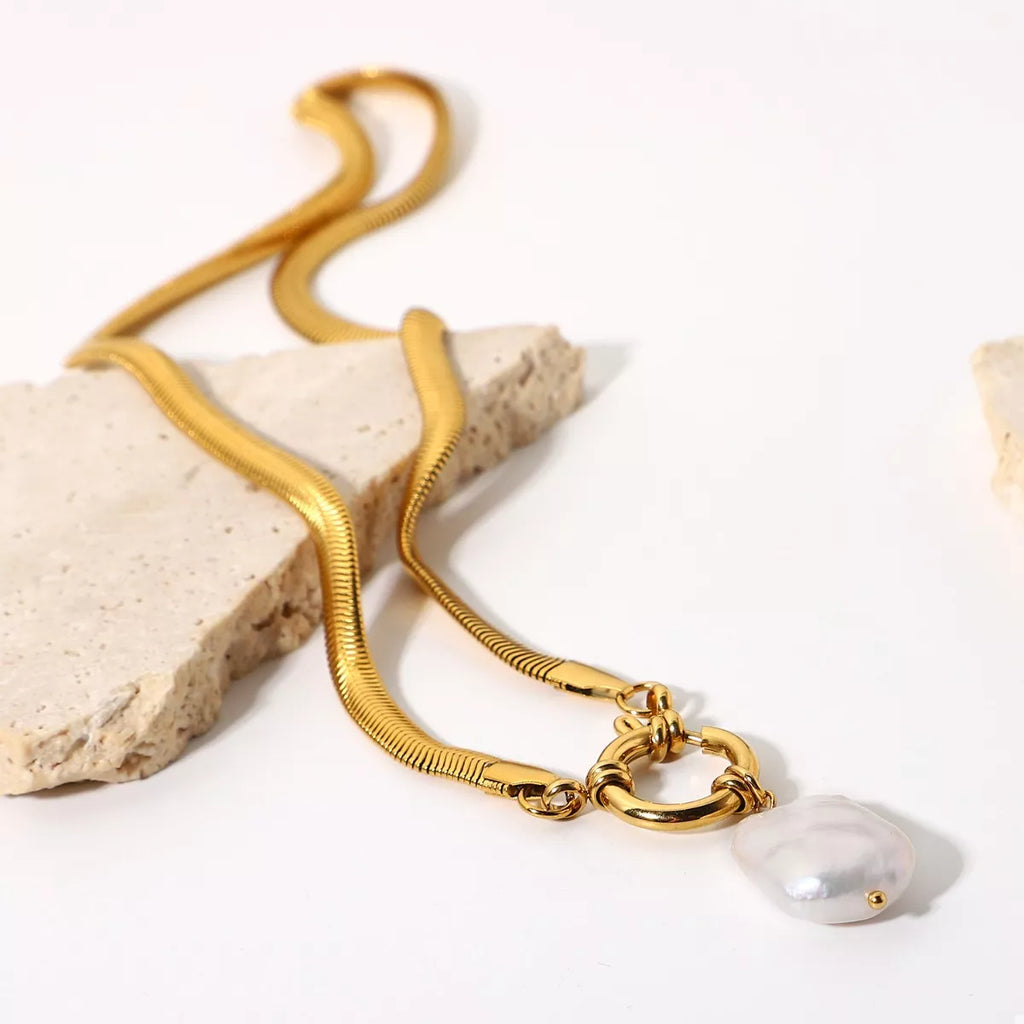 18K Gold-Plated Freshwater Pearl Pendant Necklace