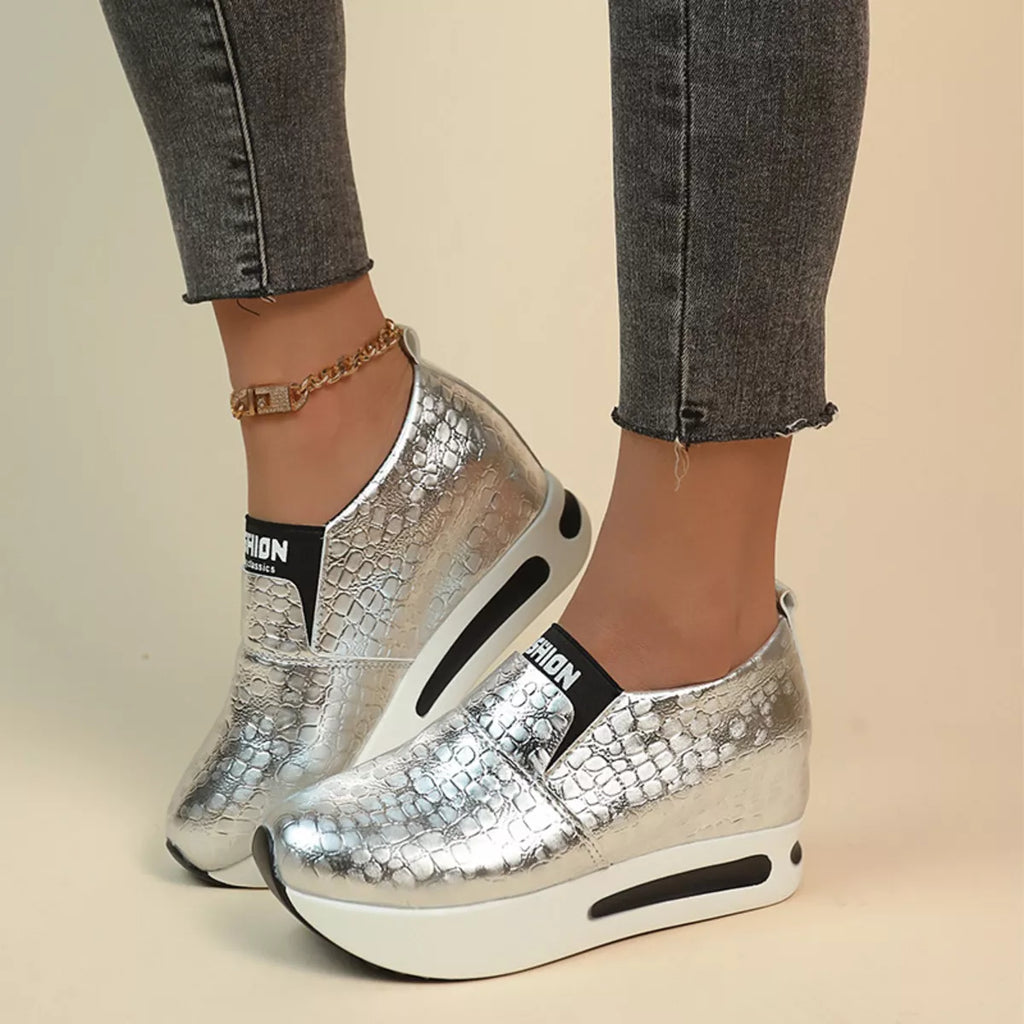 Round Toe Platform Slip-Ons