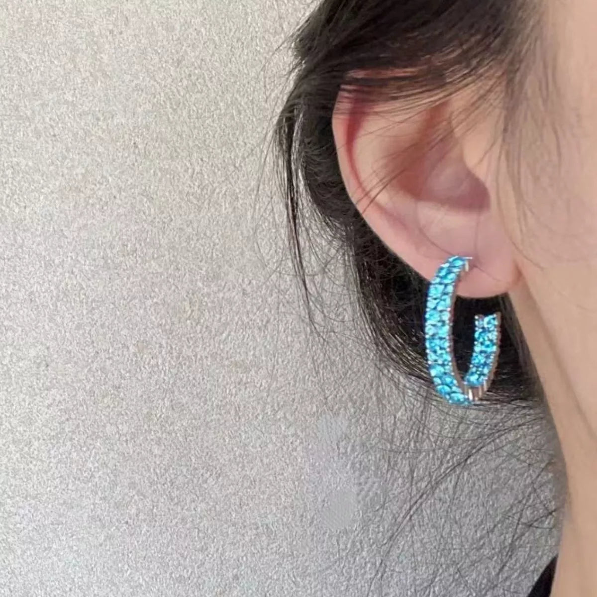 Sparkling C-Hoop Earrings