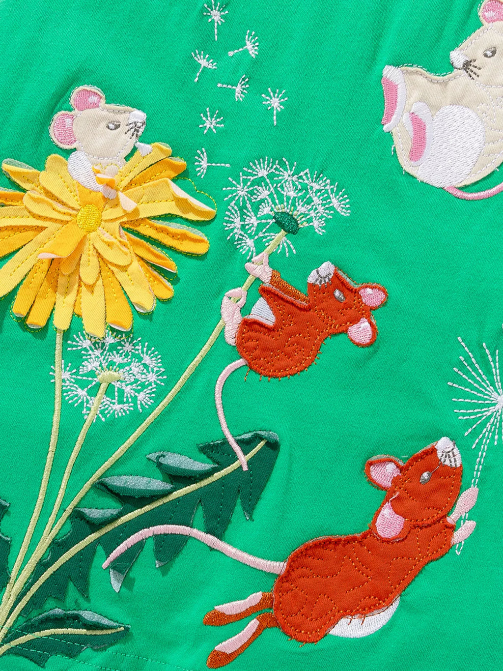 Children's Mouse & Dandelion Embroidered Dress