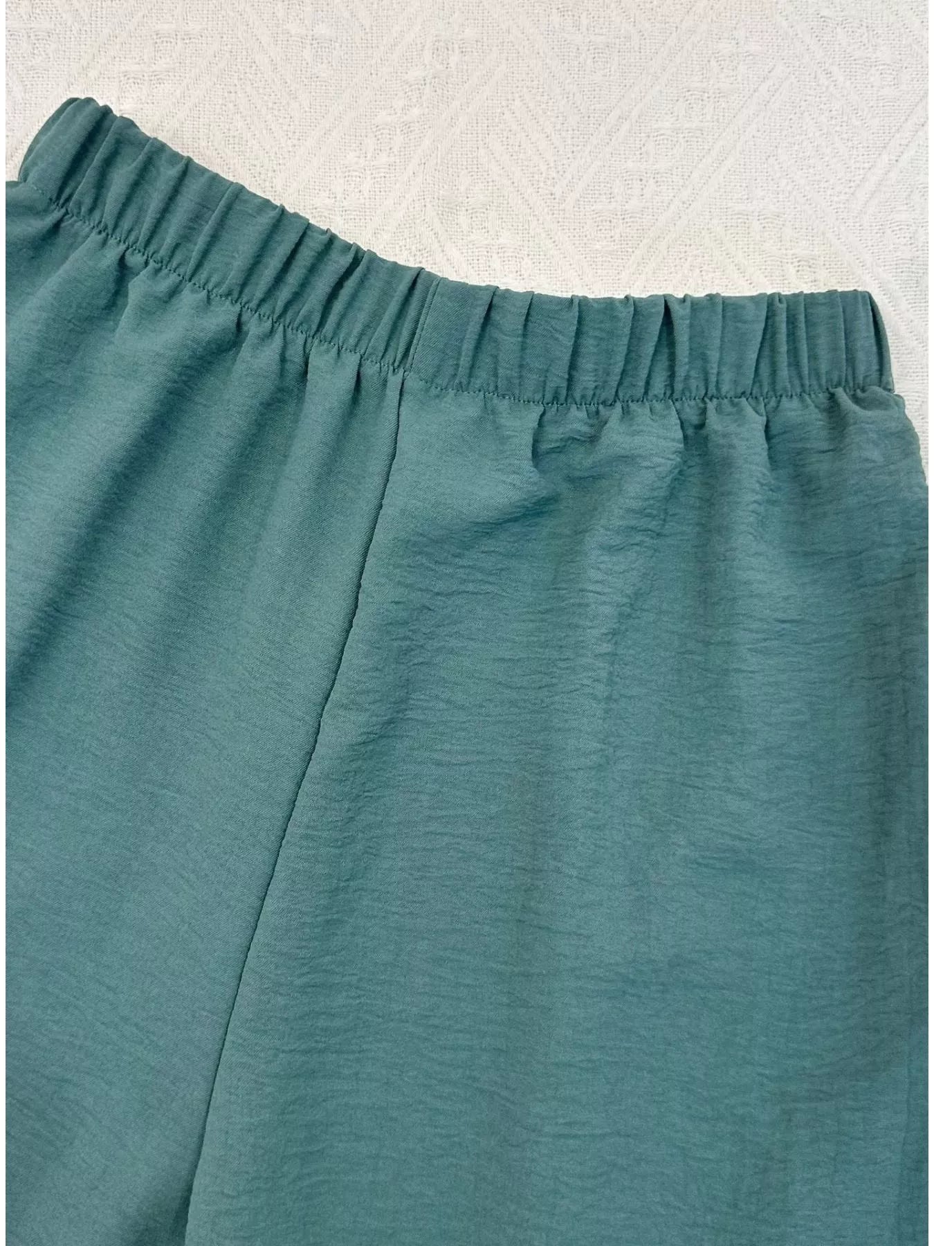 Button-Down Vest & Wide Leg Pants Set