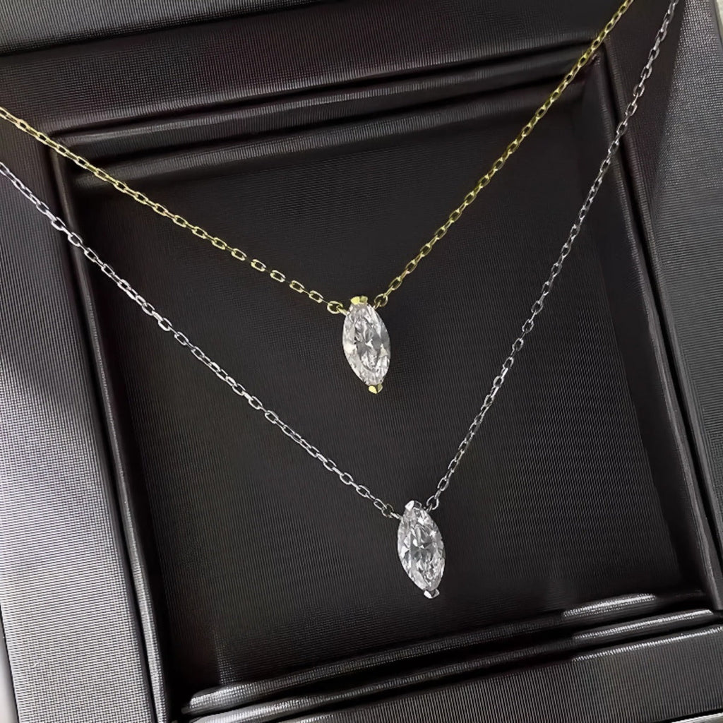 925 Sterling Silver Zircon Pendant Necklace