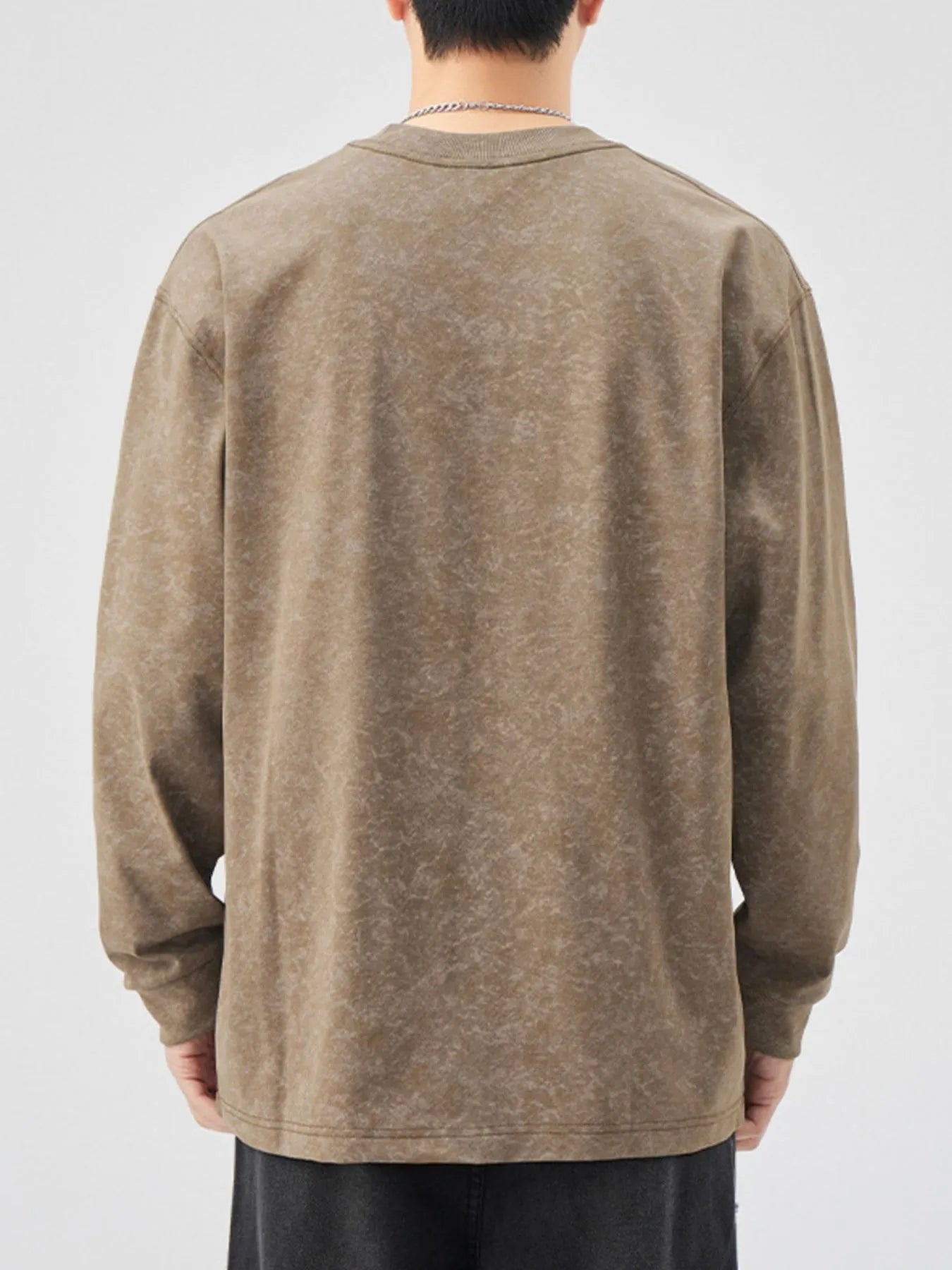 Men's Plus Size Graphic Round Neck Long Sleeve T-Shirt