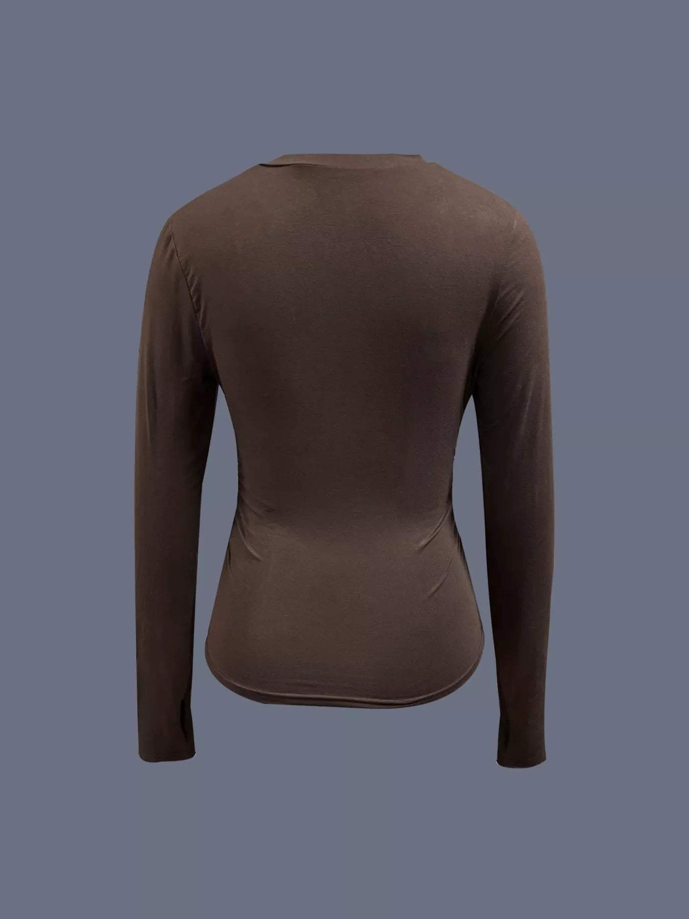 Ruched Long Sleeve T-Shirt with Floral Cuff Detail