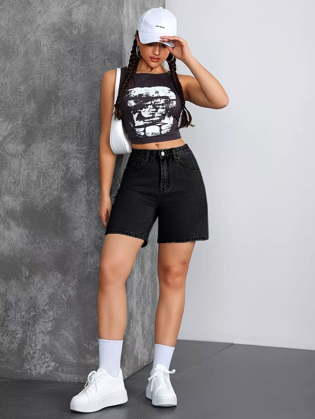 High-Waisted Denim Shorts