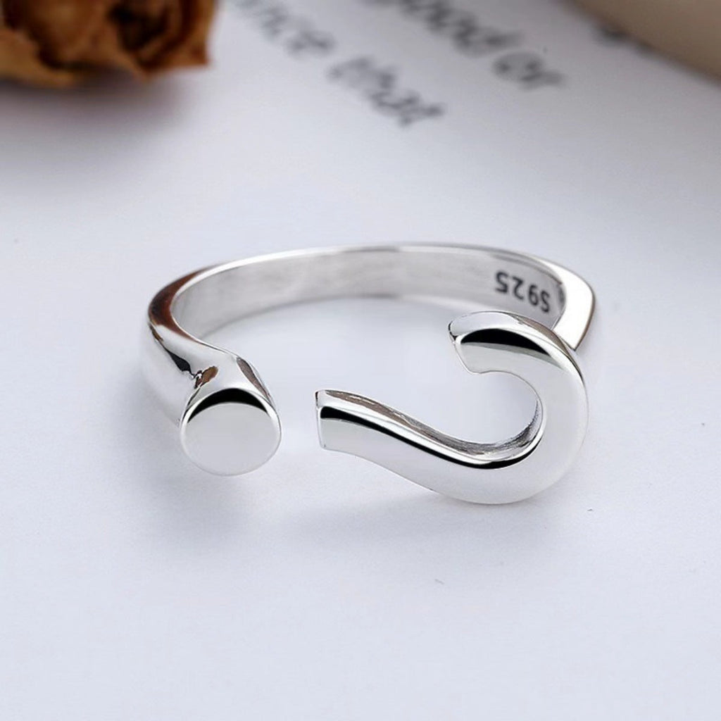 Question Mark Adjustable Open Ring