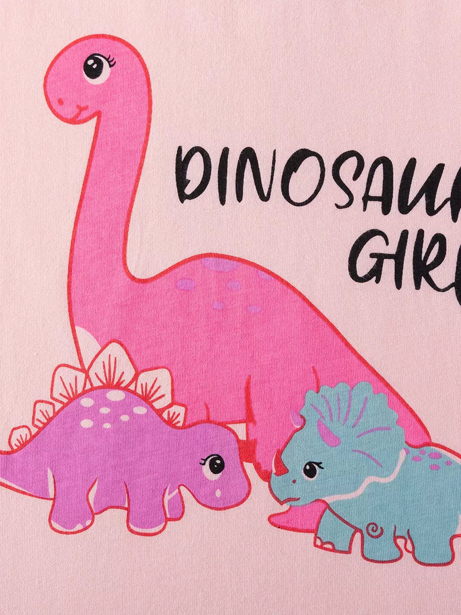 Children's Dinosaur Graphic Short Sleeve Tee and Shorts Set