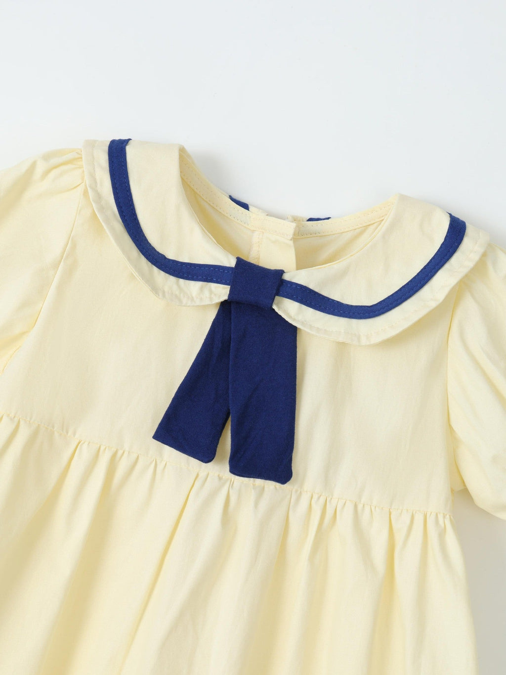 Children's Sailor Collar Puff Sleeve Casual Dress