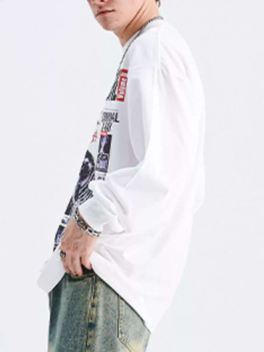 Men's Graphic Round Neck Long Sleeve T-Shirt