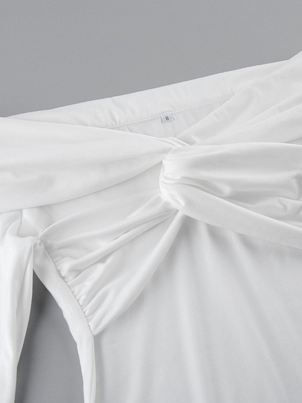 Twist Front Off-Shoulder Long Sleeve Top