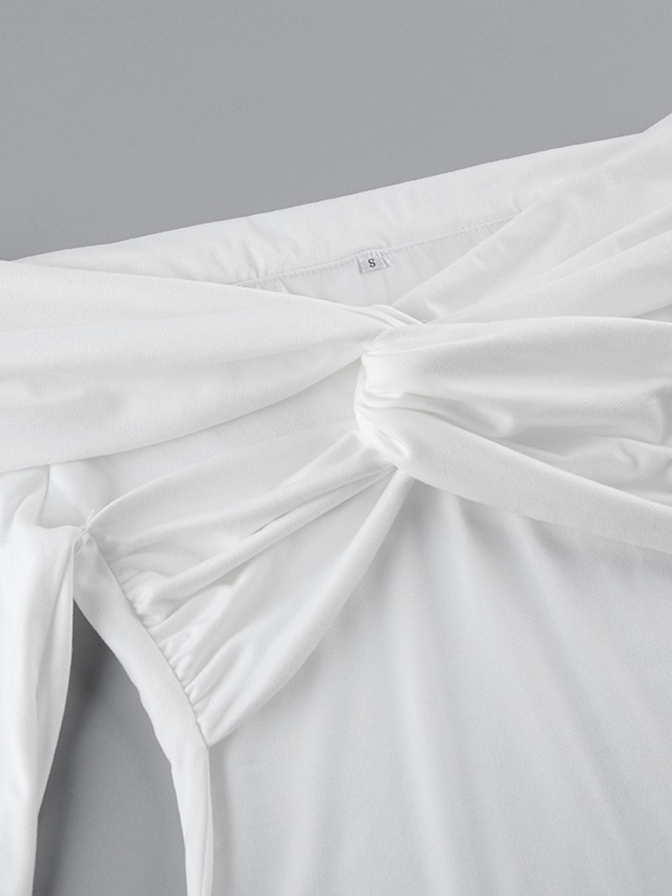 Twist Front Off-Shoulder Long Sleeve Top