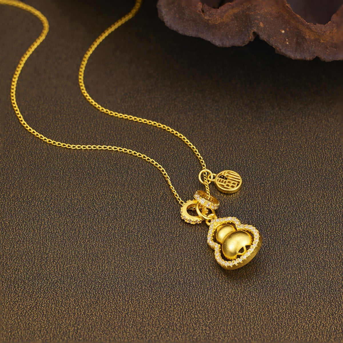 18K Gold-Plated Gourd Pendant Necklace