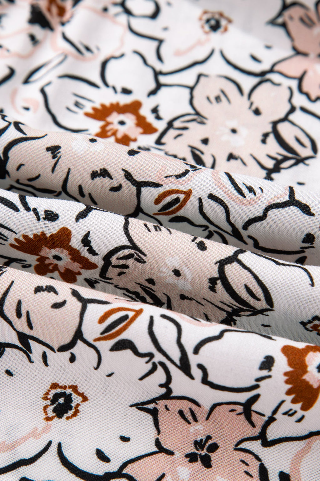 Floral Frilled Puff Sleeve Button Down Shirt