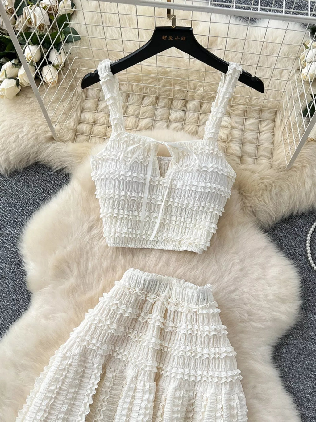 Ruched Crop Top and Maxi Skirt Set