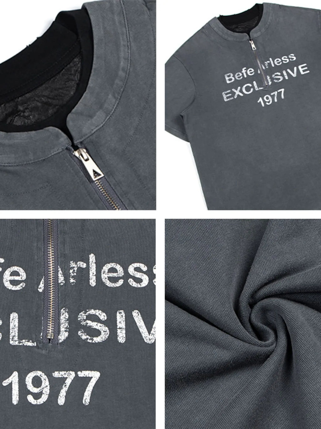 Men's Quarter Zip Short Sleeve T-Shirt