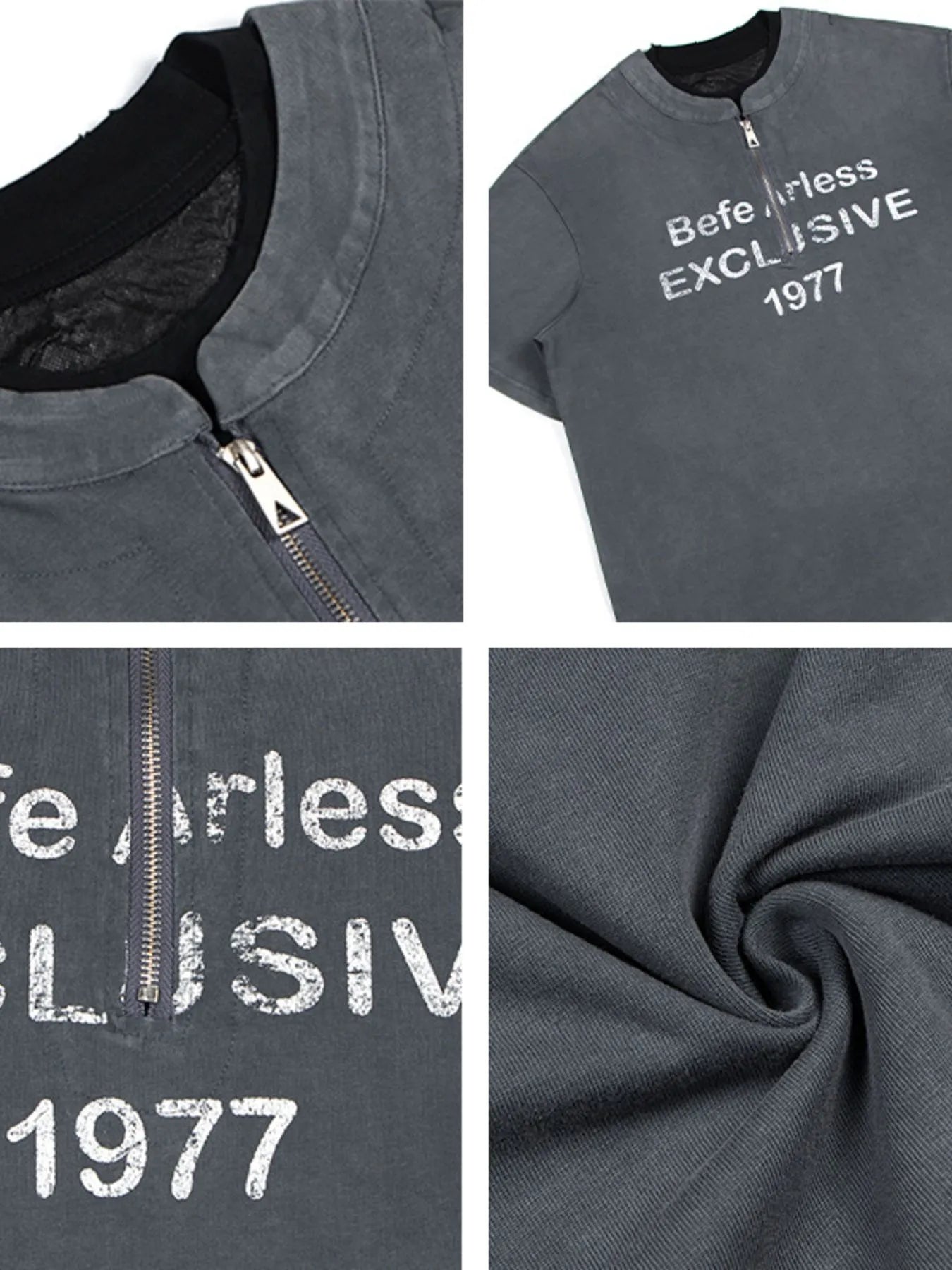 Men's Quarter Zip Short Sleeve T-Shirt