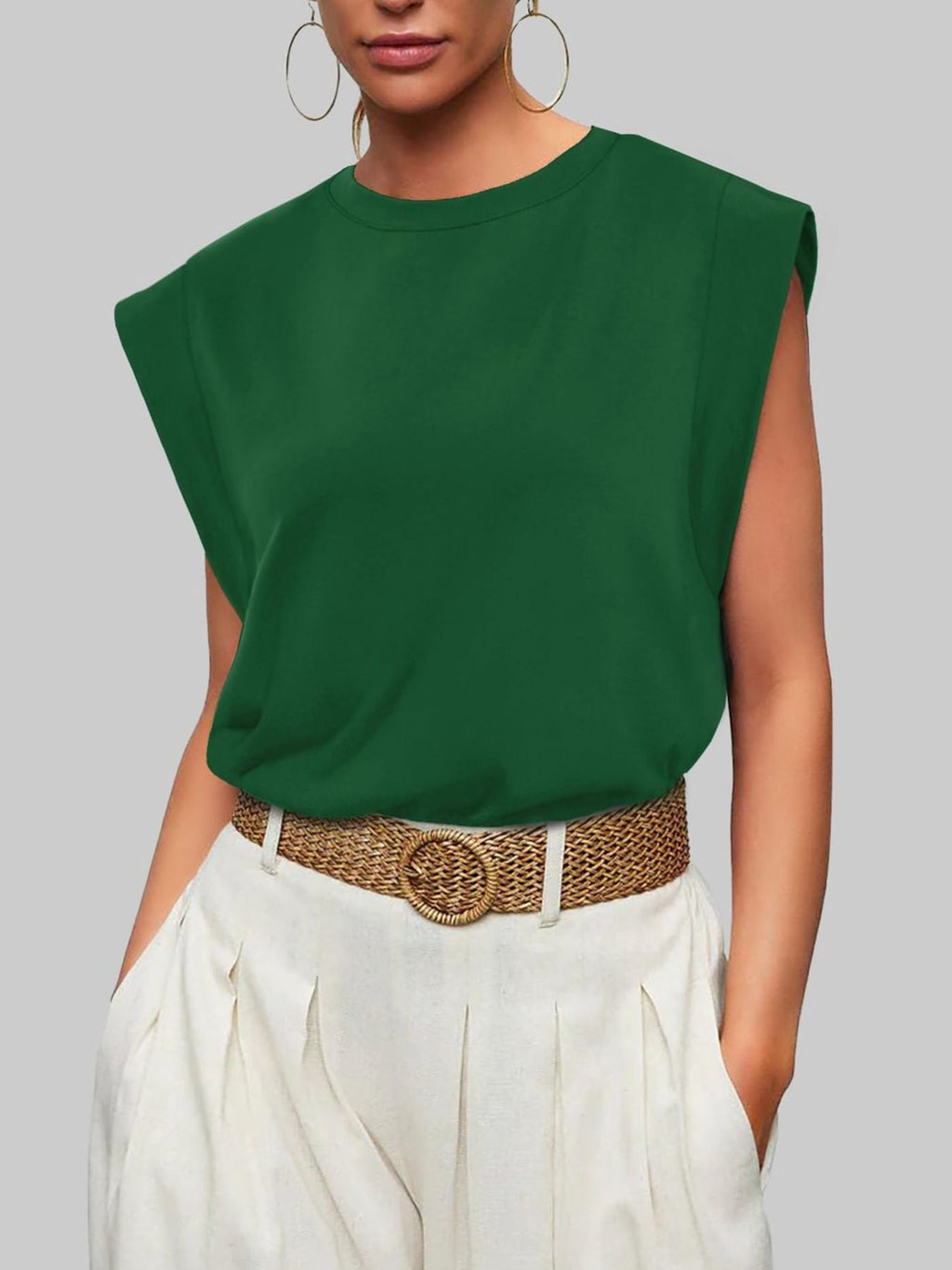 Solid Color Round Neck Tank