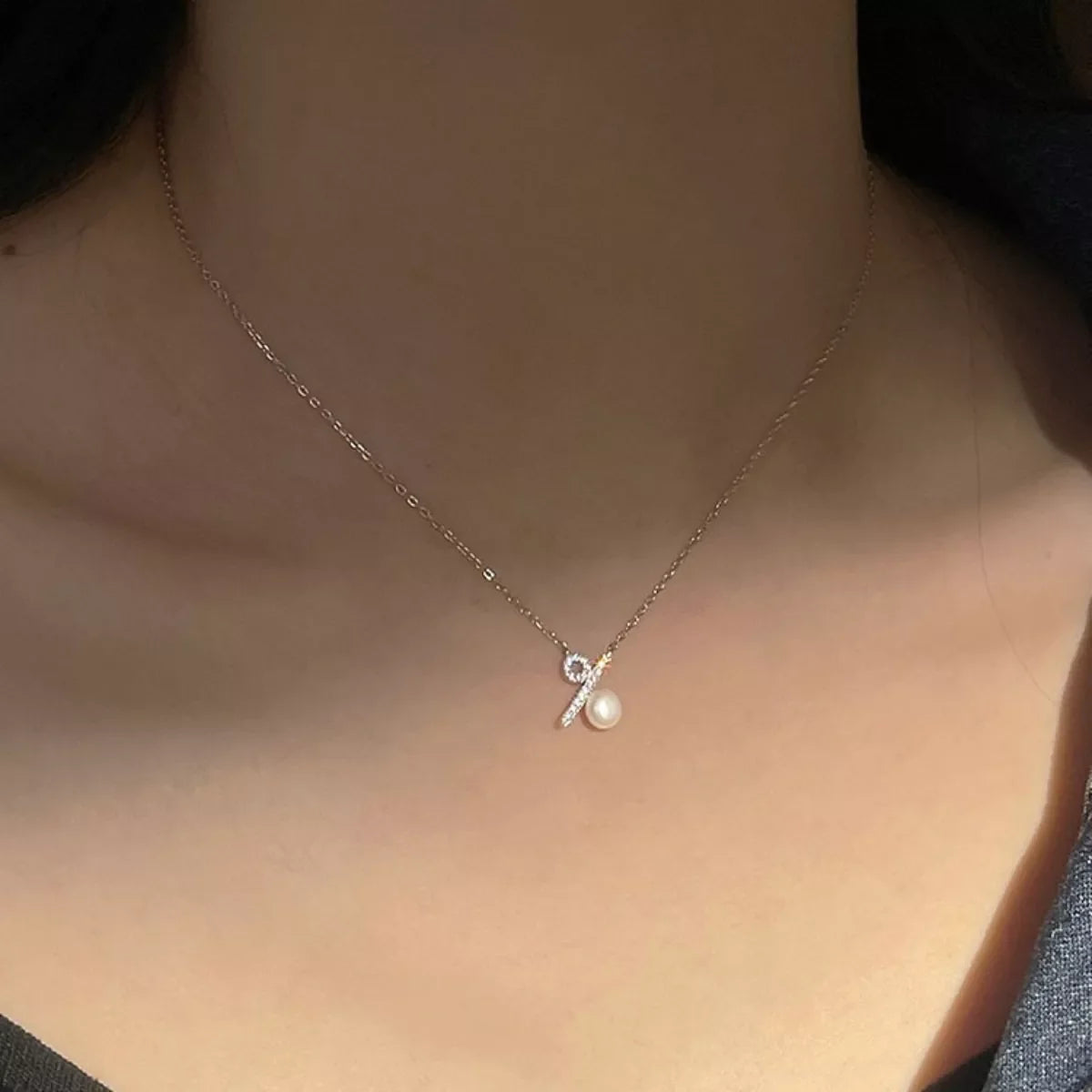 Pearl Percentage Pendant Necklace