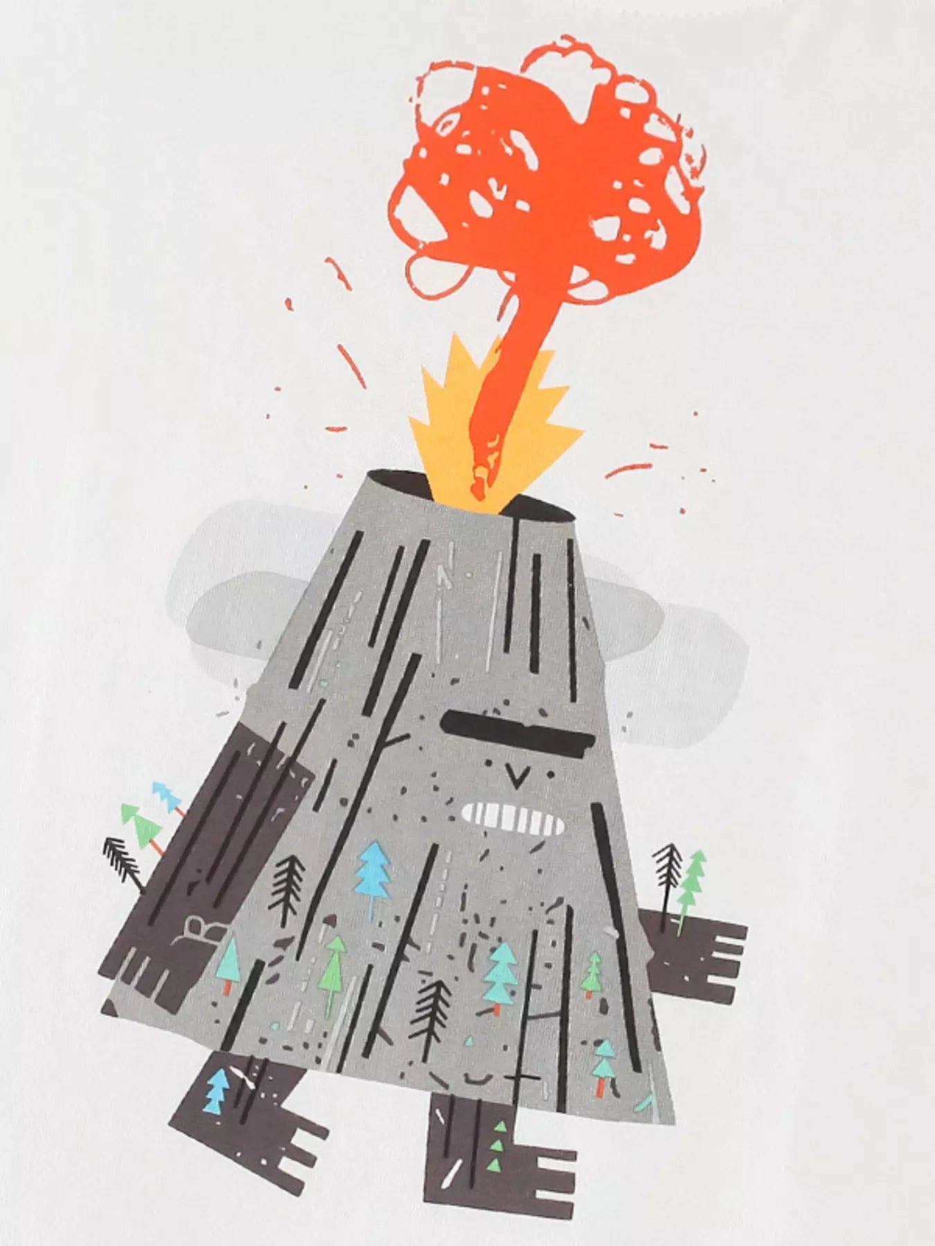 Children's Volcano Round Neck Short Sleeve T-Shirt
