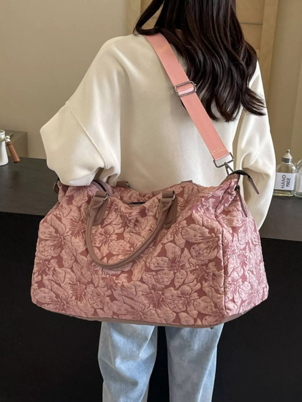 Floral Quilted Travel Bag