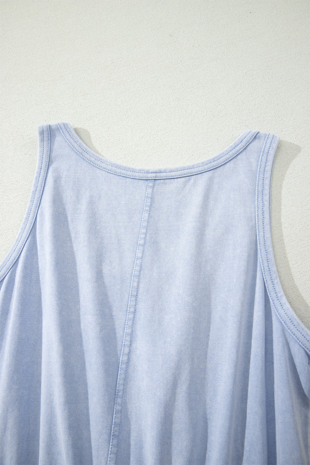 Mineral Wash Scoop Neck Elastic Waist Mini Dress