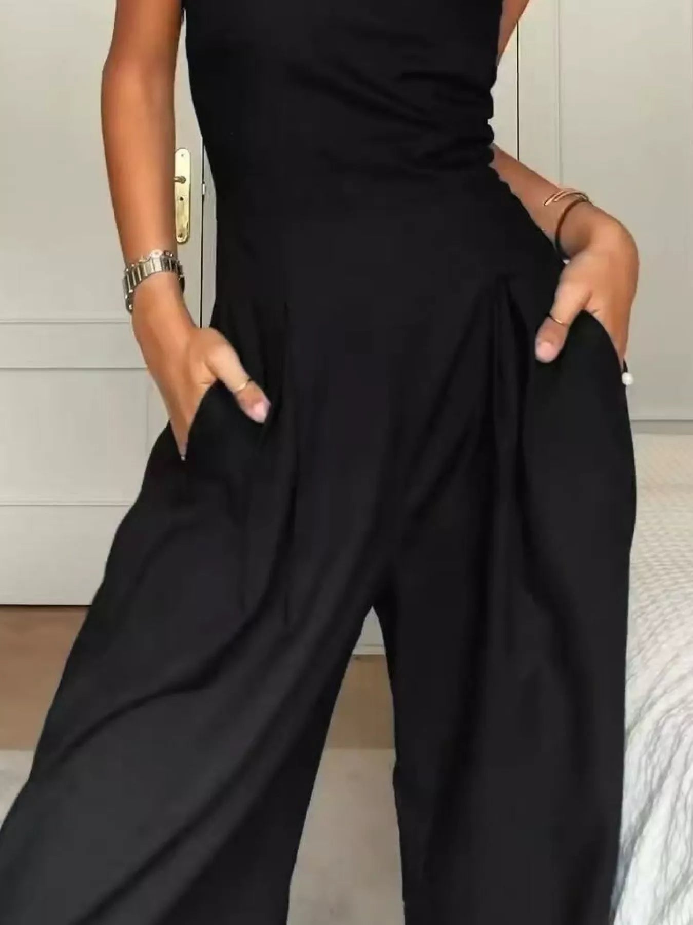 Strapless Wide Leg Jumpsuit