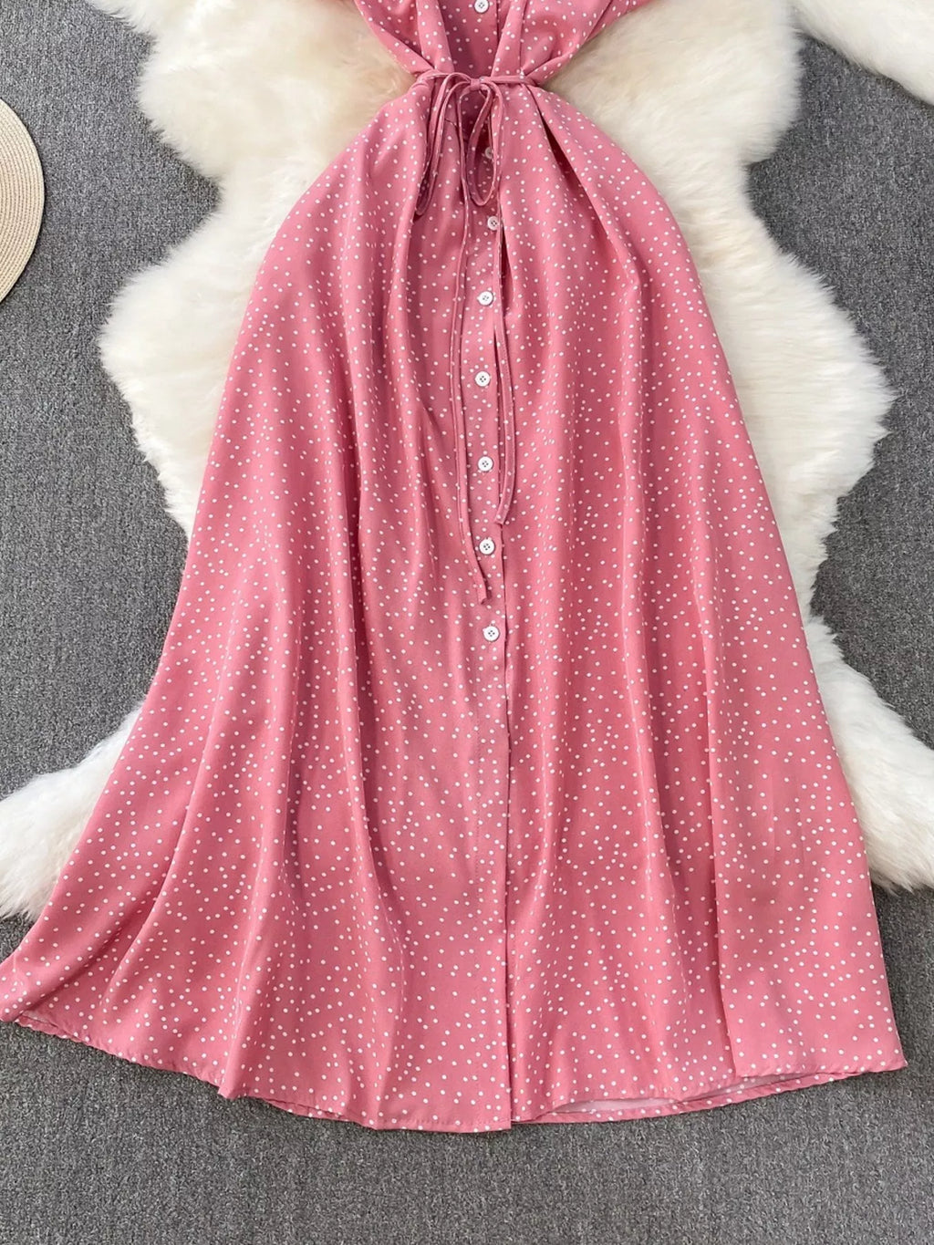 Polka Dot Button-Down Dress