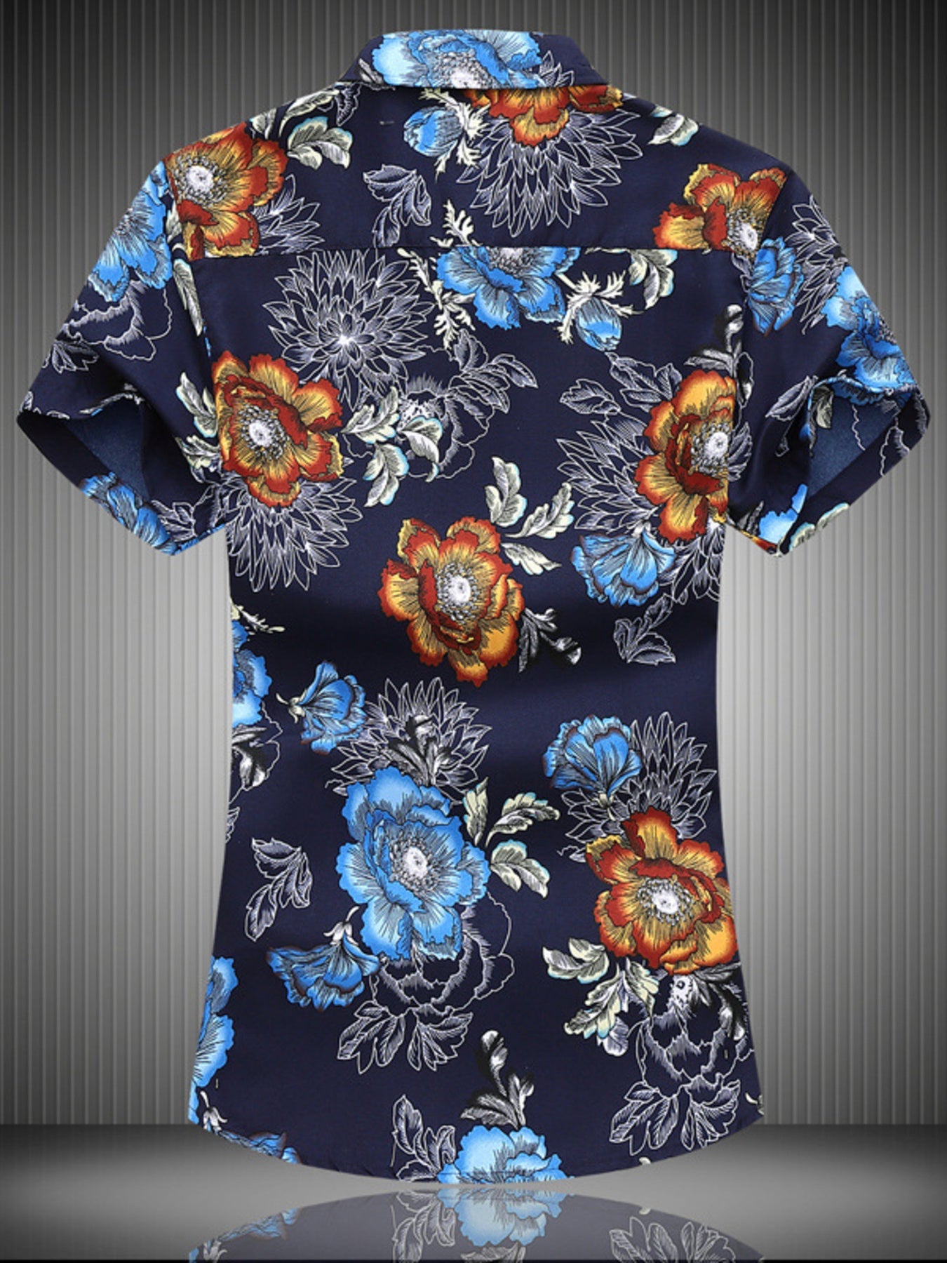 Men's Plus Size Floral Print Short Sleeve Casual Shirt