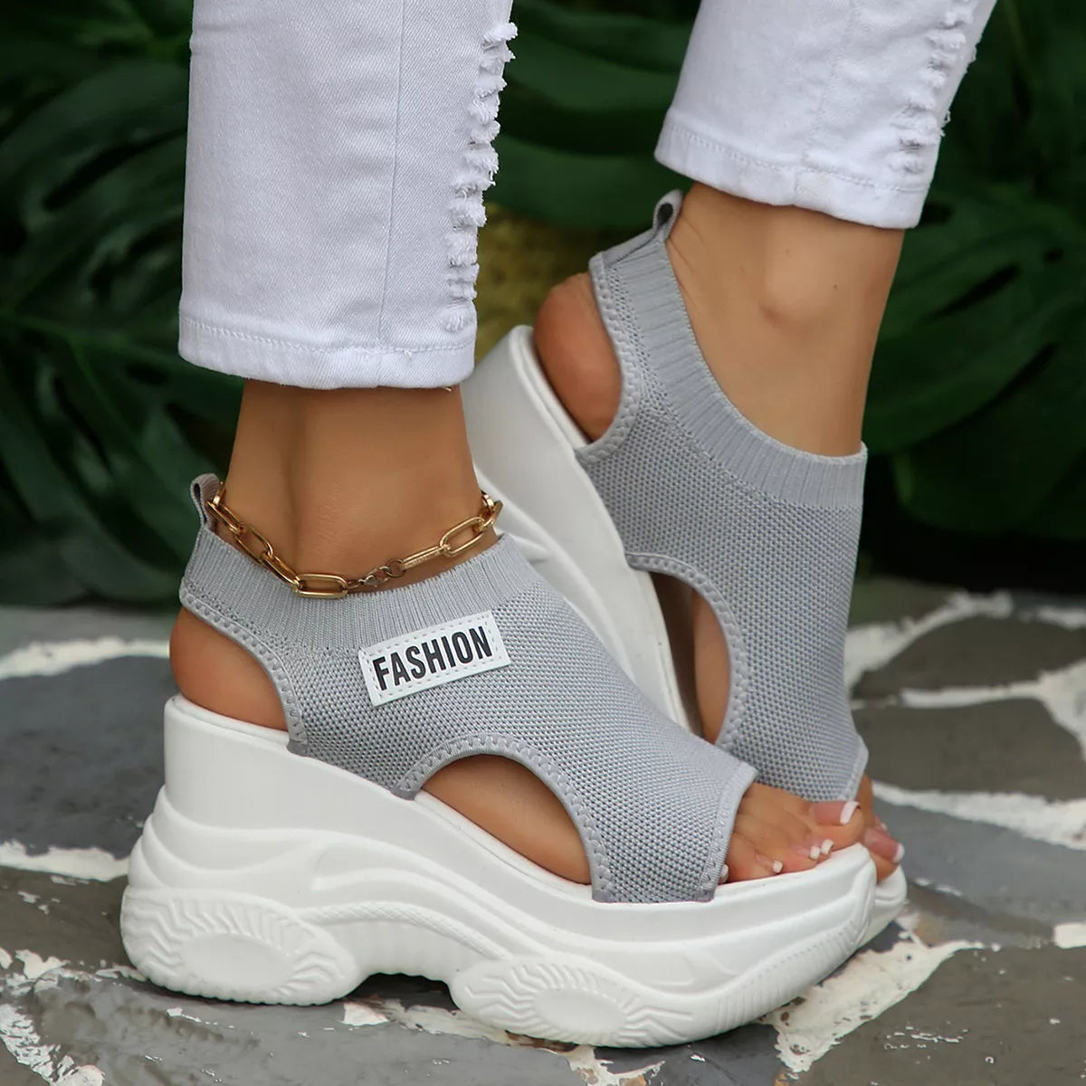 Open Toe Platform Wedge Sandals