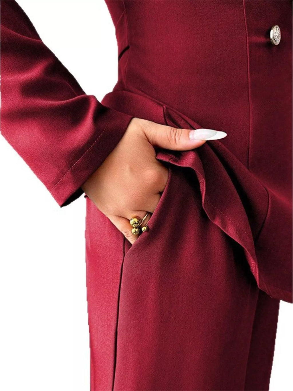 One Button Blazer and Pants Set