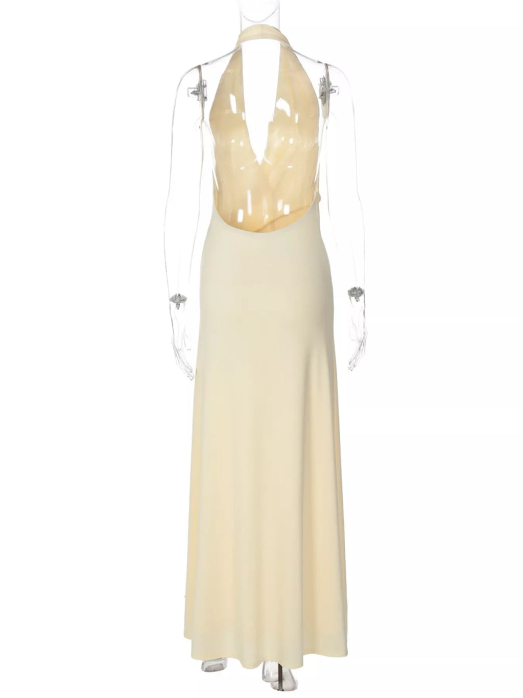 Split Backless Halter Neck Maxi Dress